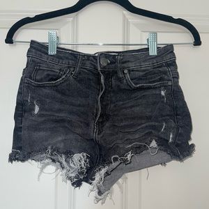 Black curvy high rise RSQ jean shorts in size 24